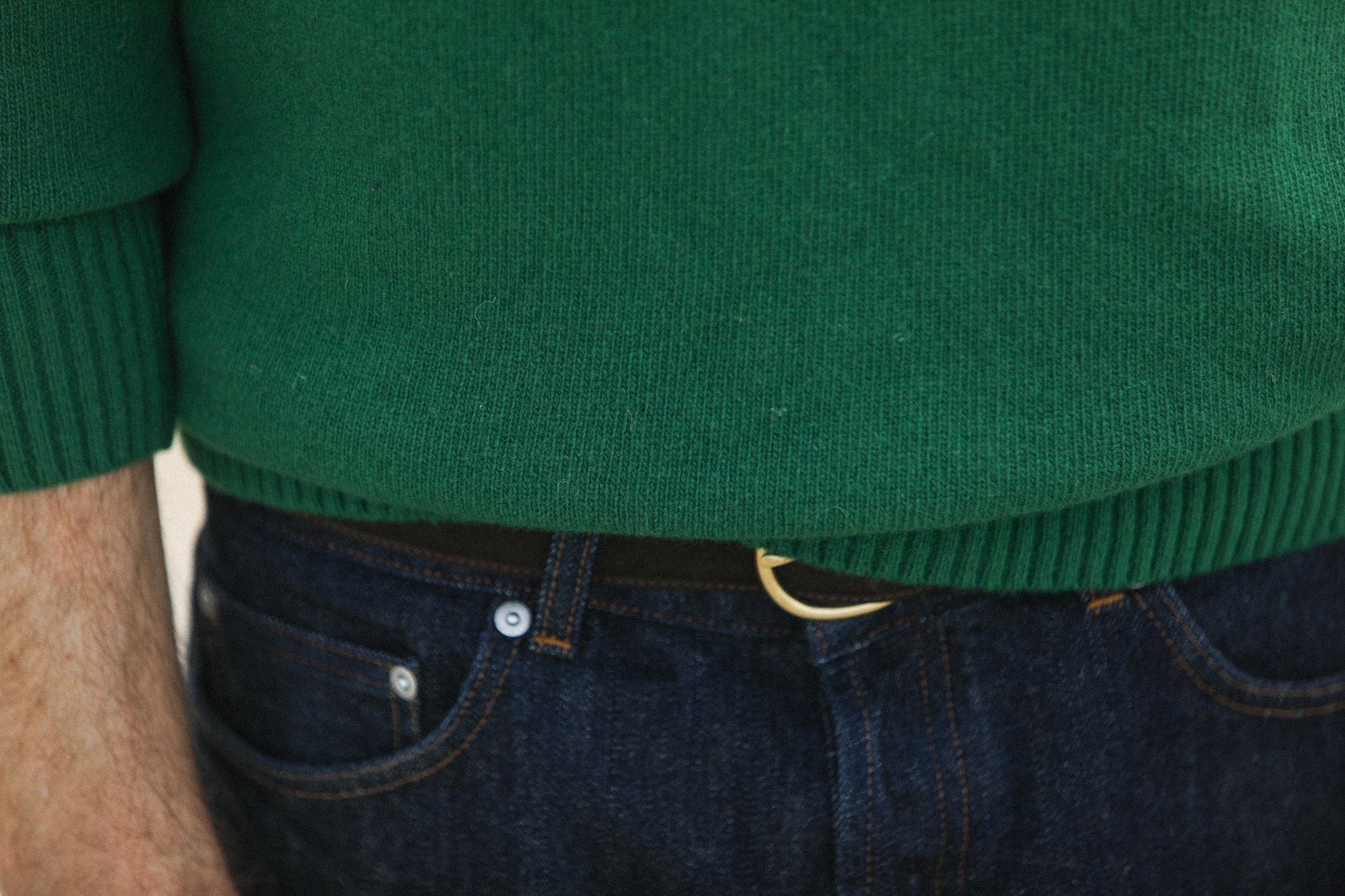 Pull Col Rond Lambswool Vert