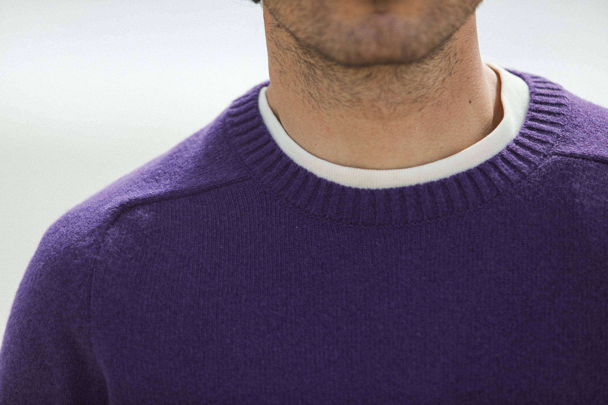 Pull Col Rond Lambswool Violet