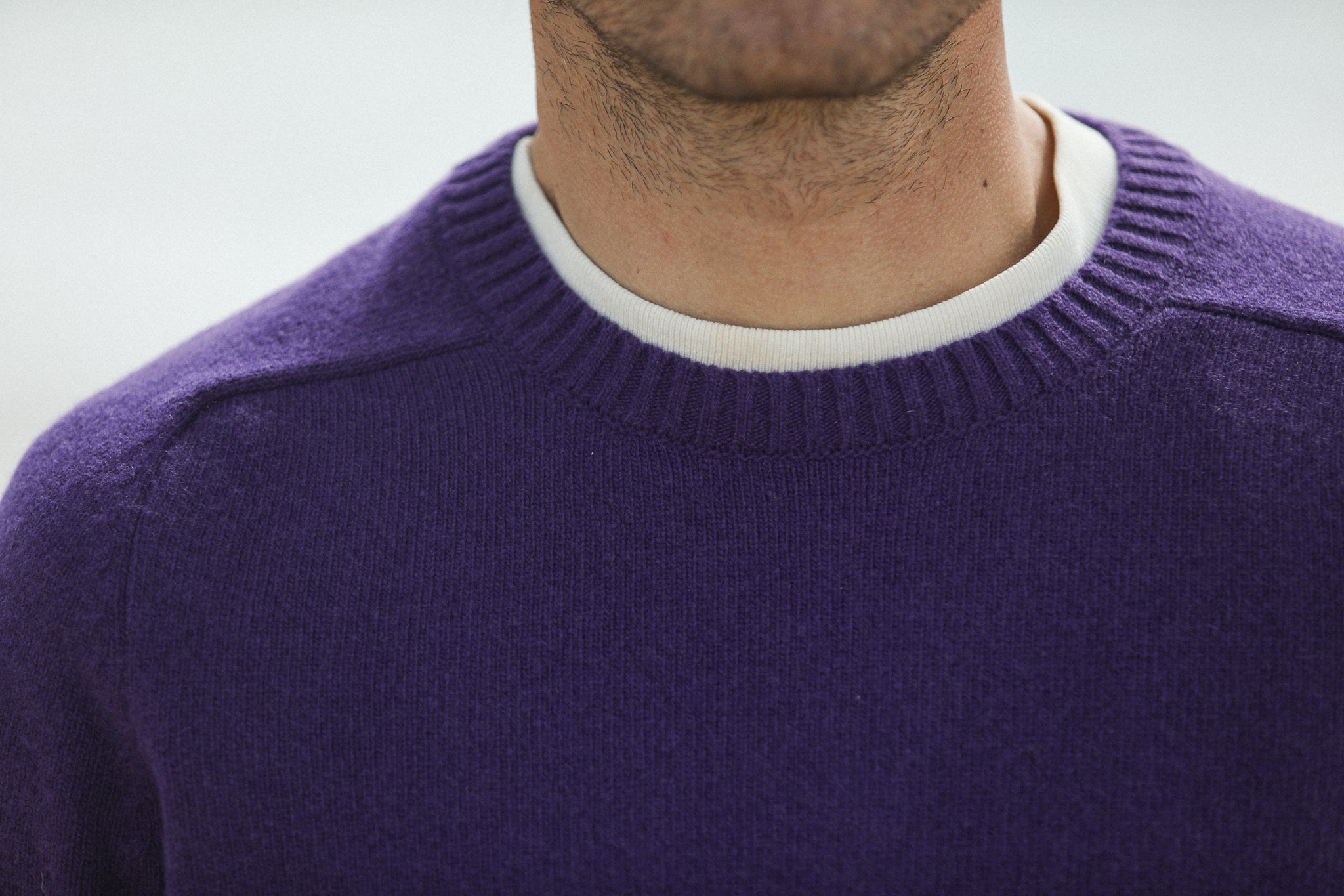 Pull Col Rond Lambswool Violet
