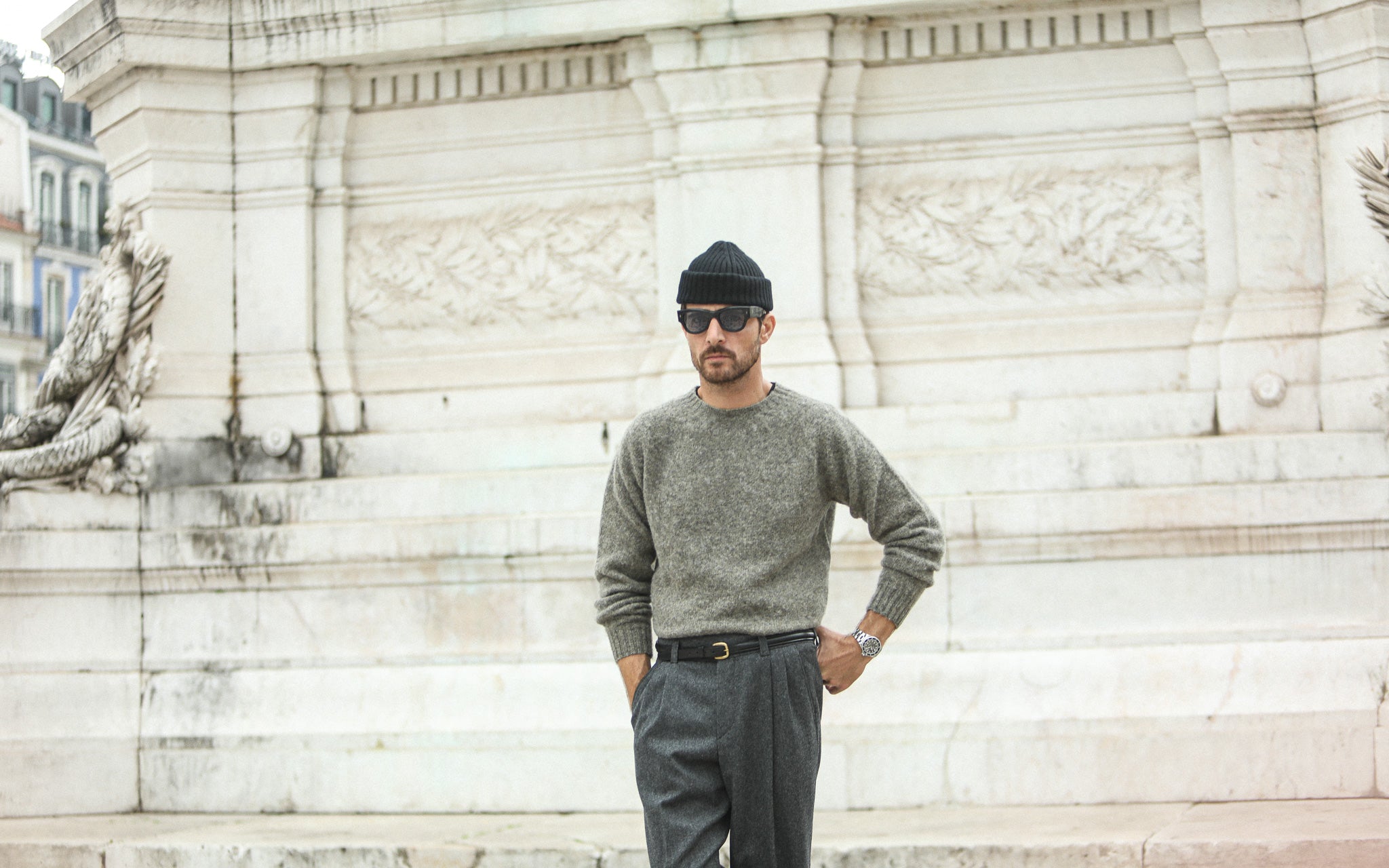 Pull Shetland "Shaggy" - Gris