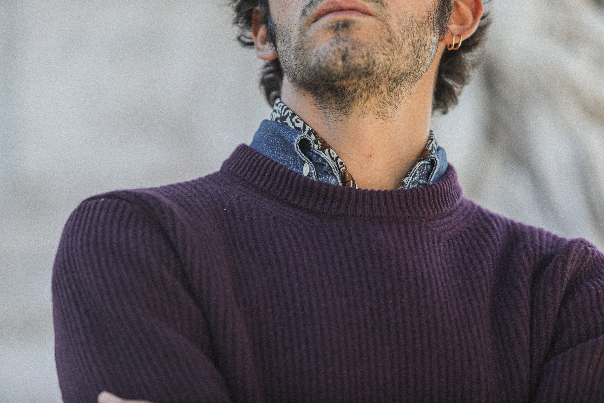 Pull Militaire Lambswool - Purple