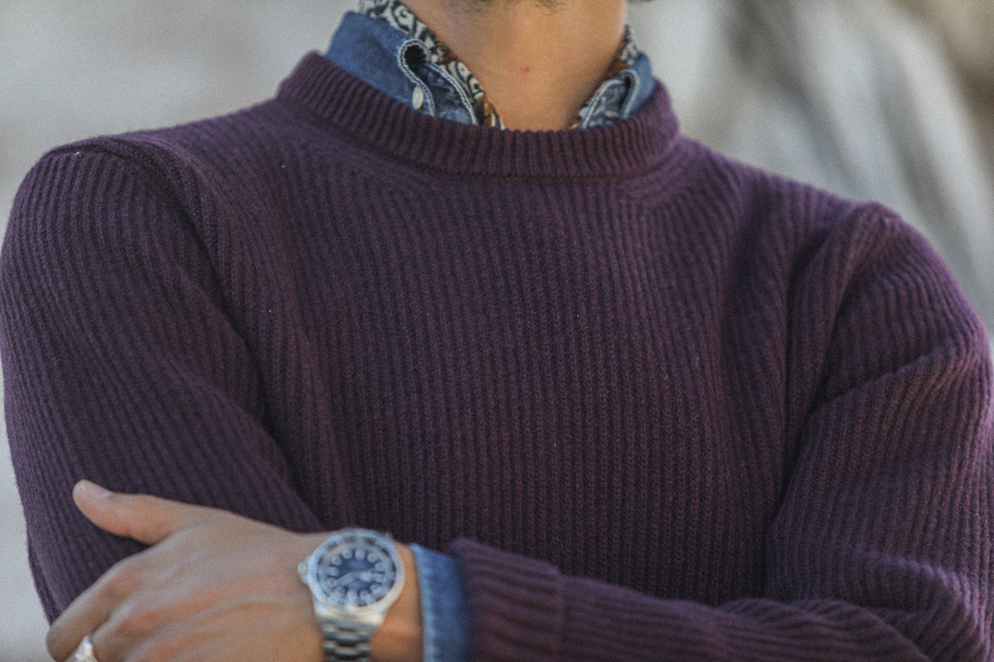 Pull Militaire Lambswool - Purple
