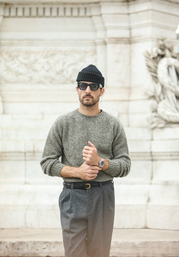 Pull Shetland "Shaggy" - Gris