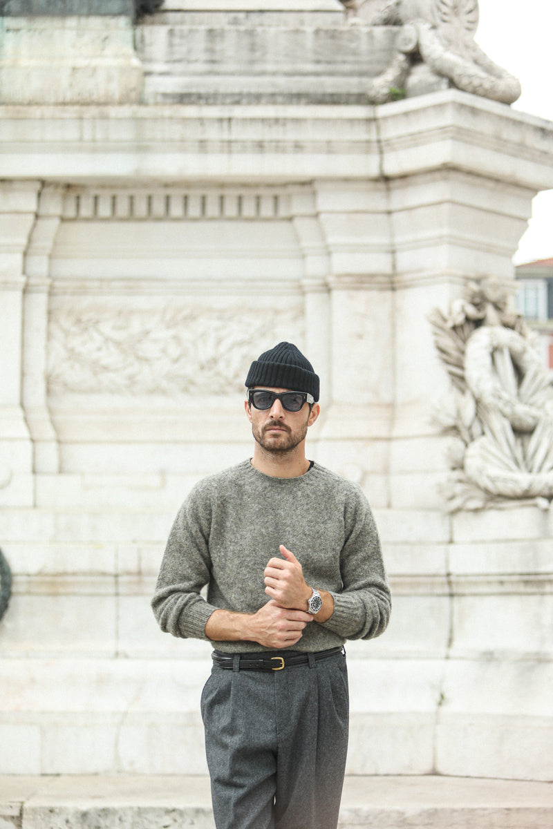 Pull Shetland "Shaggy" - Gris