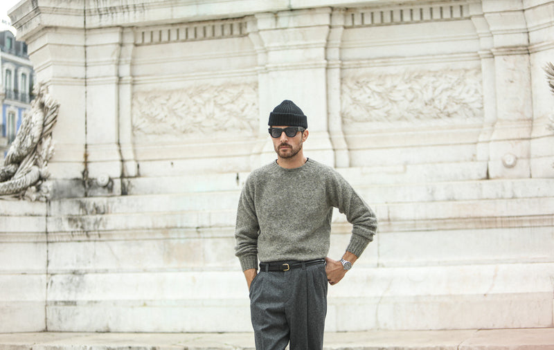 Pull Shetland "Shaggy" - Gris