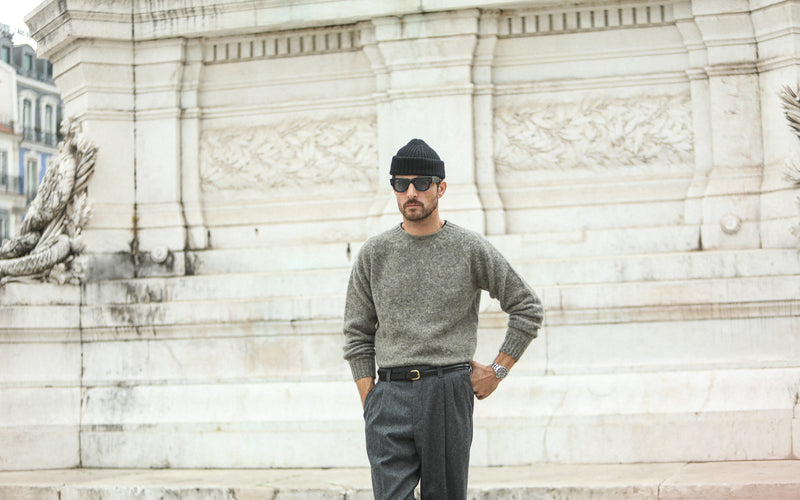 Pull Shetland "Shaggy" - Gris