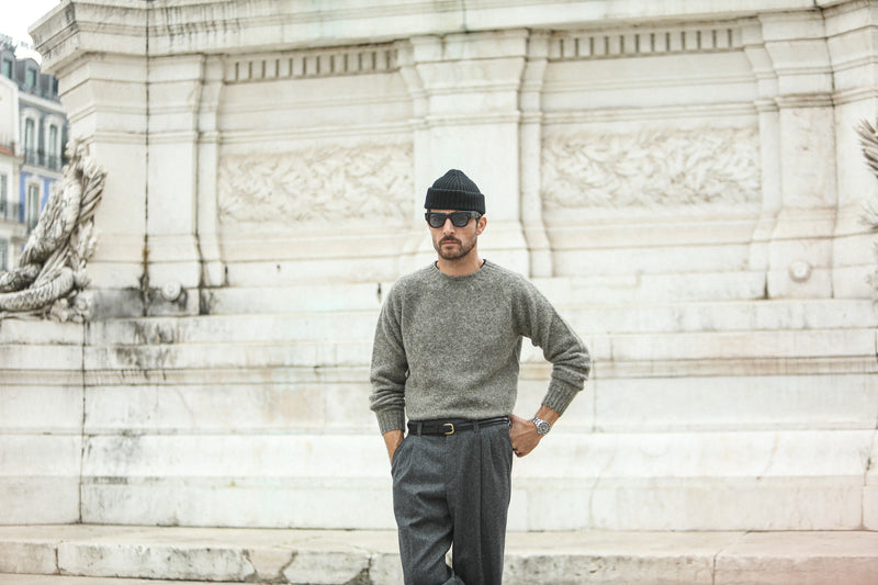 Pull Shetland "Shaggy" - Gris