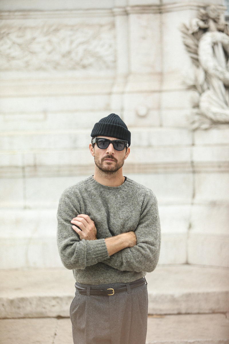 Pull Shetland "Shaggy" - Gris