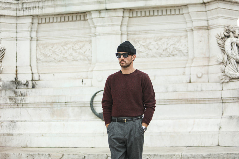 Pull Shetland "Shaggy" Purple