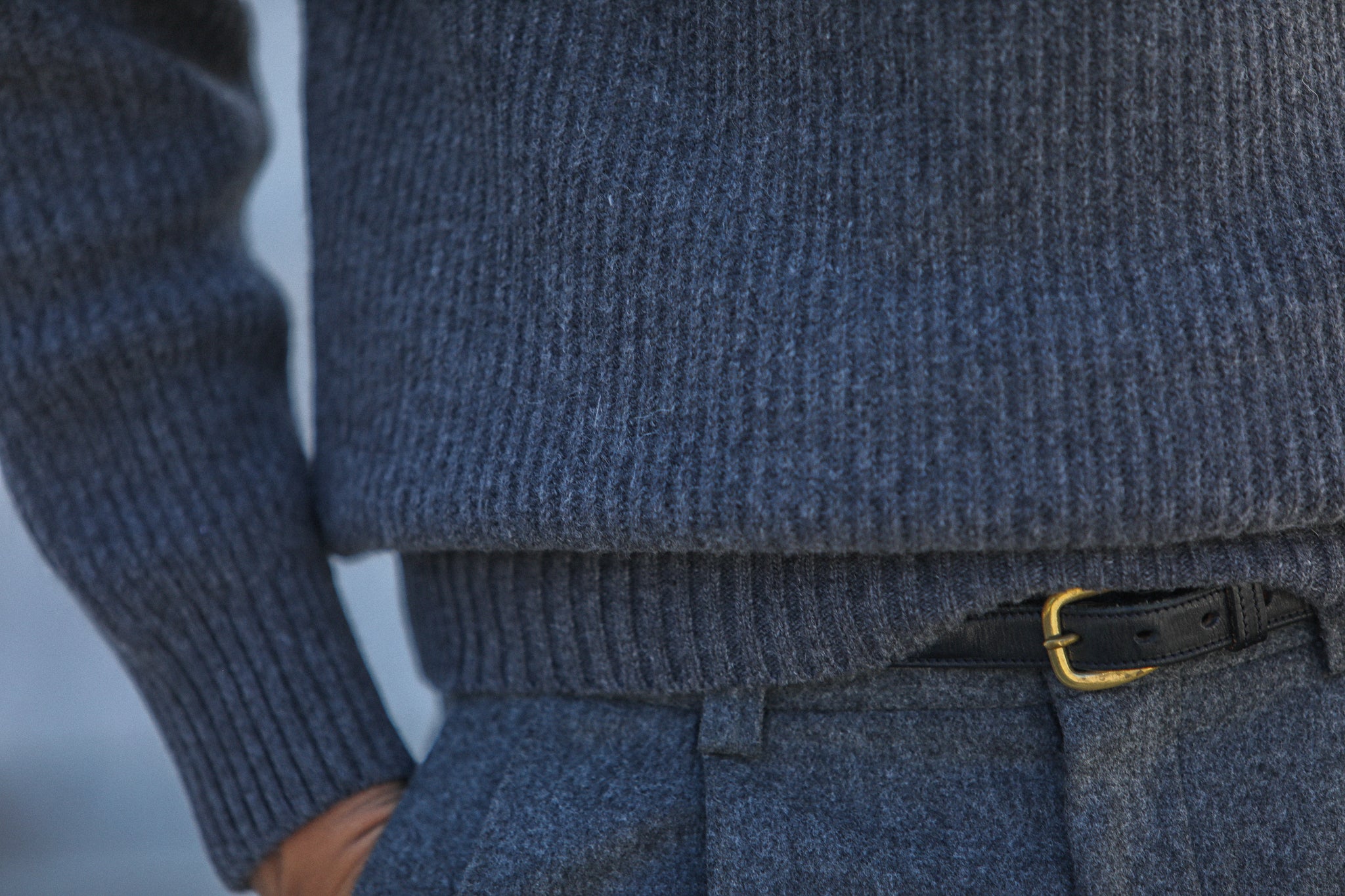 Pull Trucker lambswool - Dark Grey