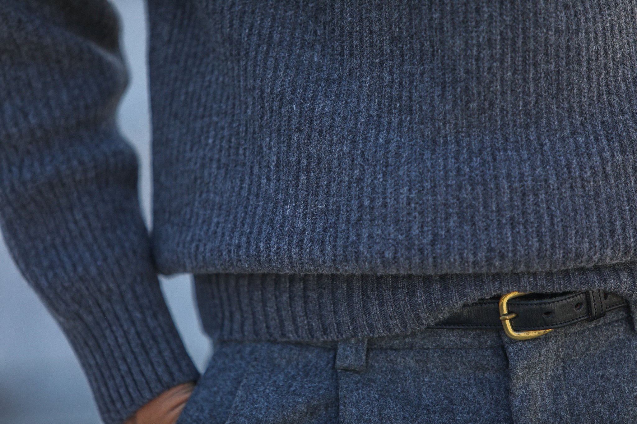 Pull Trucker lambswool - Dark Grey