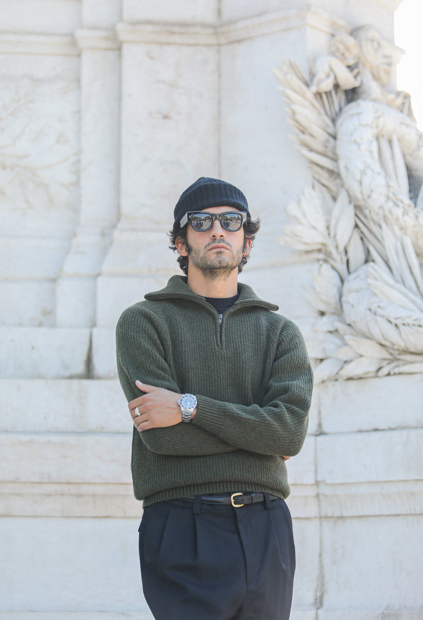 Pull Trucker lambswool - Khaki