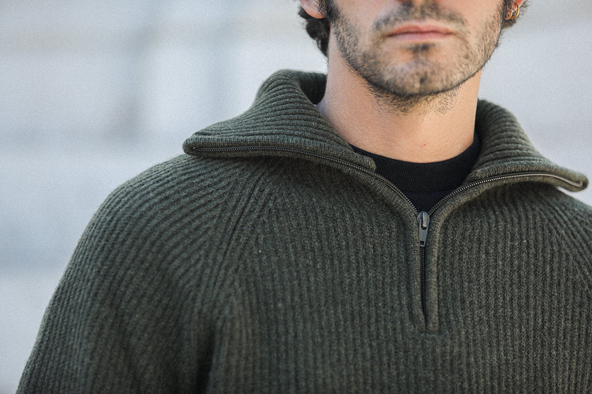 Pull Trucker lambswool - Khaki