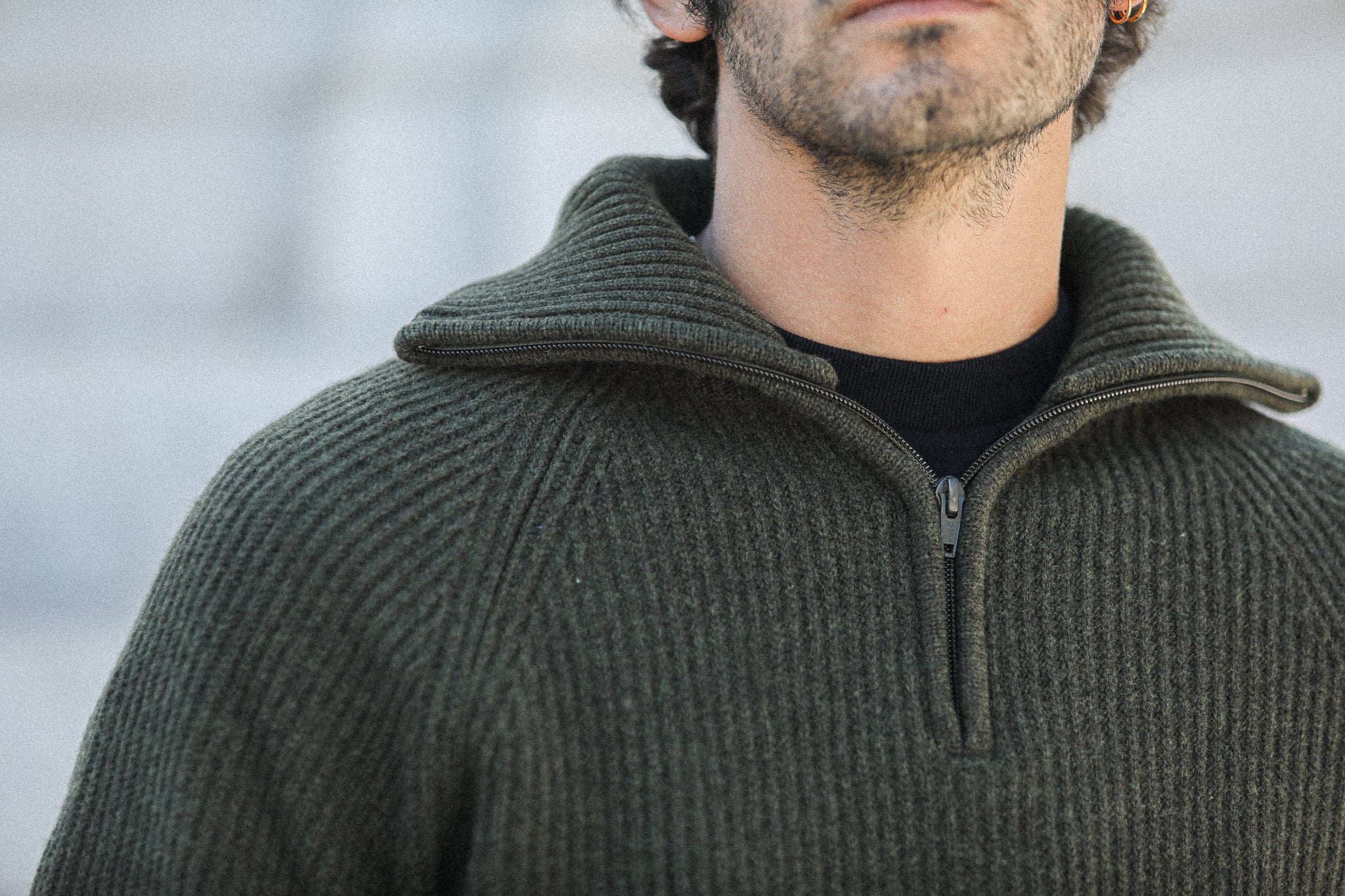 Pull Trucker lambswool - Khaki