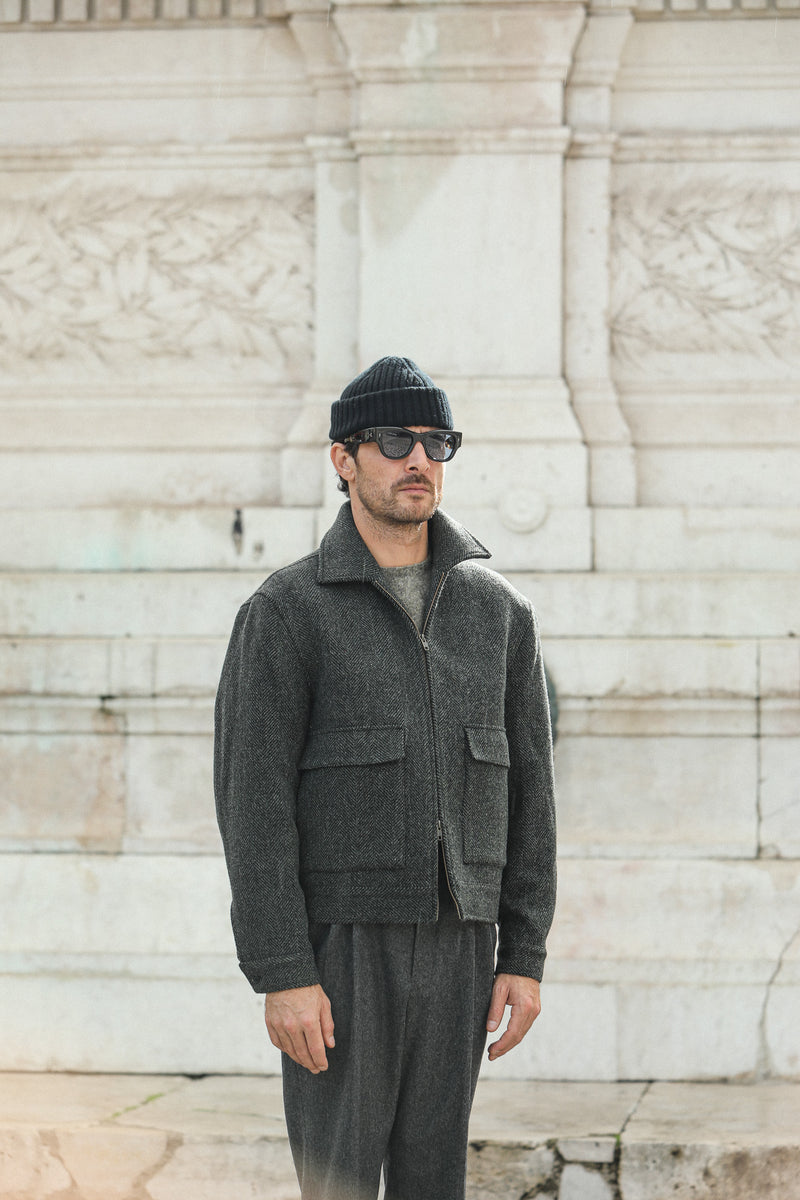 Veste Aviator Laine Chevrons - Khaki