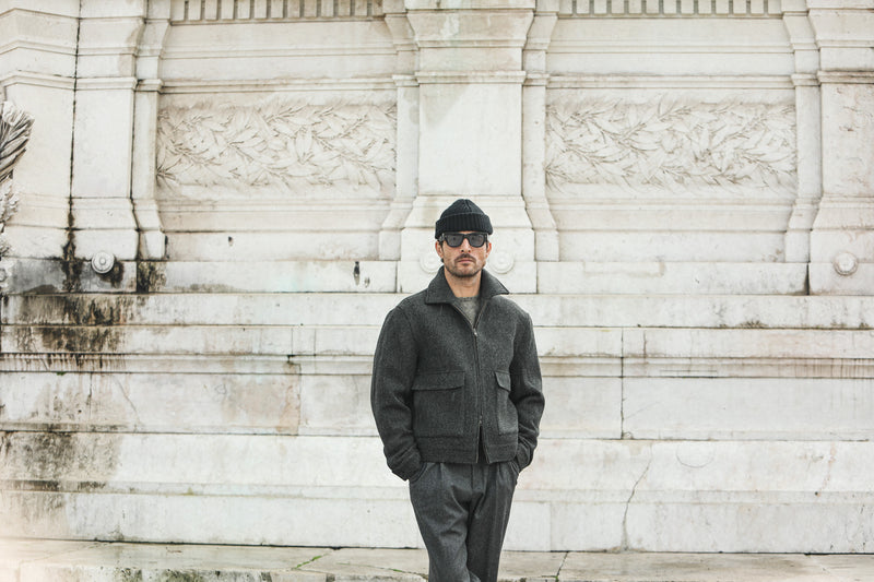 Veste Aviator Laine Chevrons - Khaki