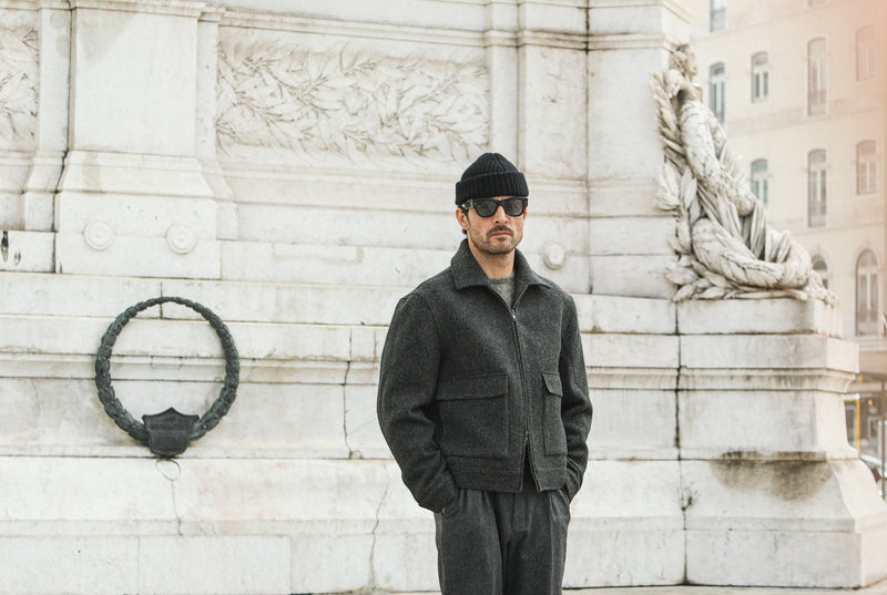 Veste Aviator Laine Chevrons - Khaki