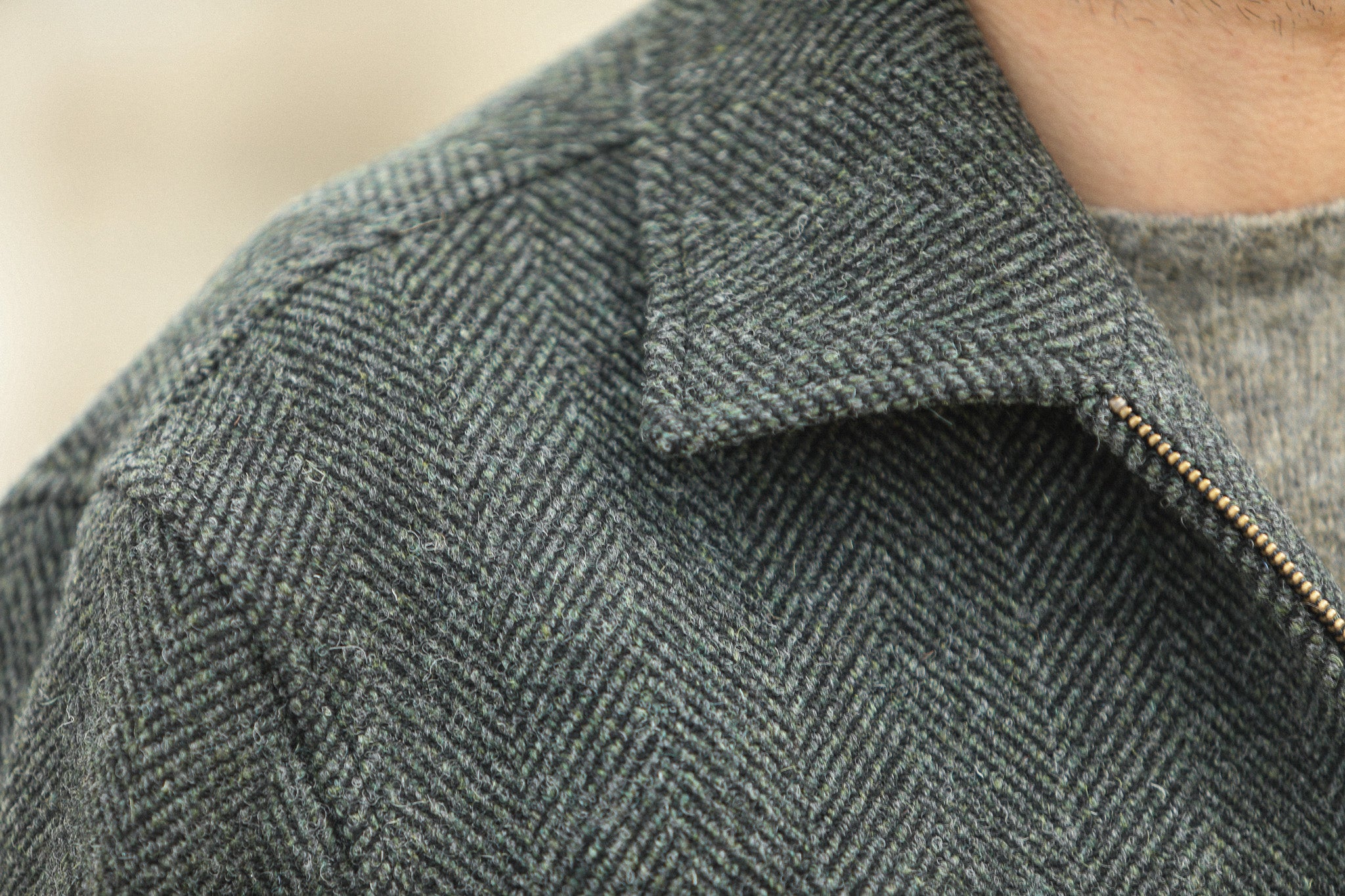 Veste Aviator Laine Chevrons - Khaki