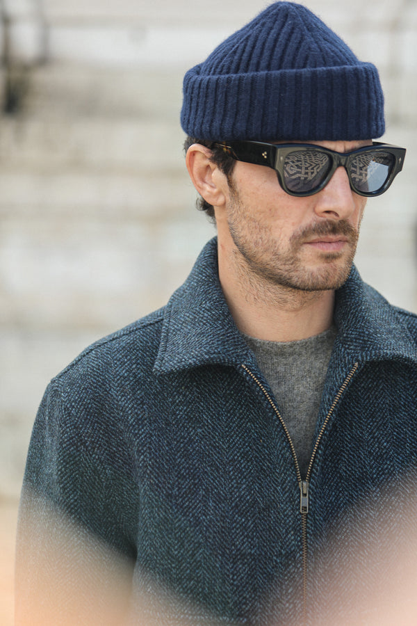 Veste Aviator Laine Chevrons - Blue