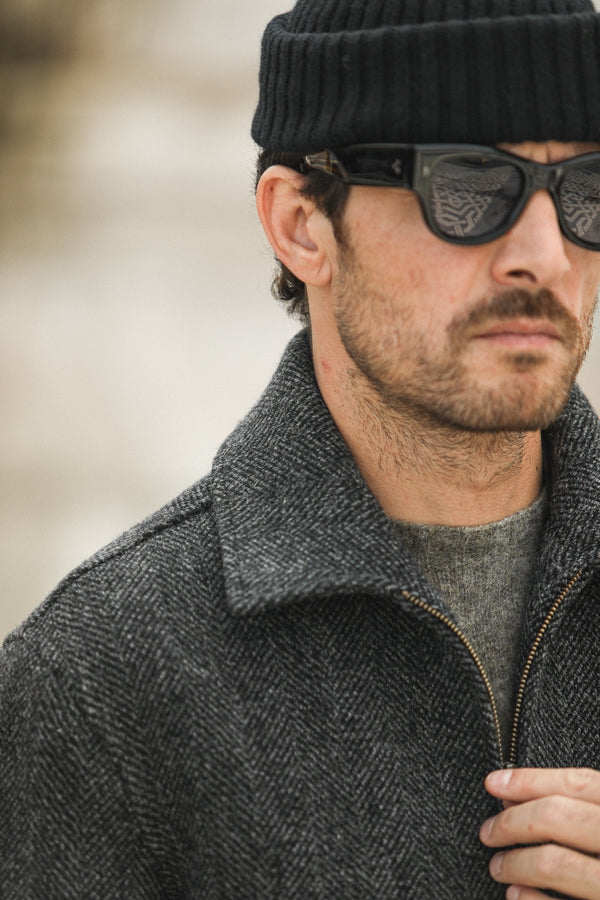 Veste Aviator Laine Chevrons - Grey