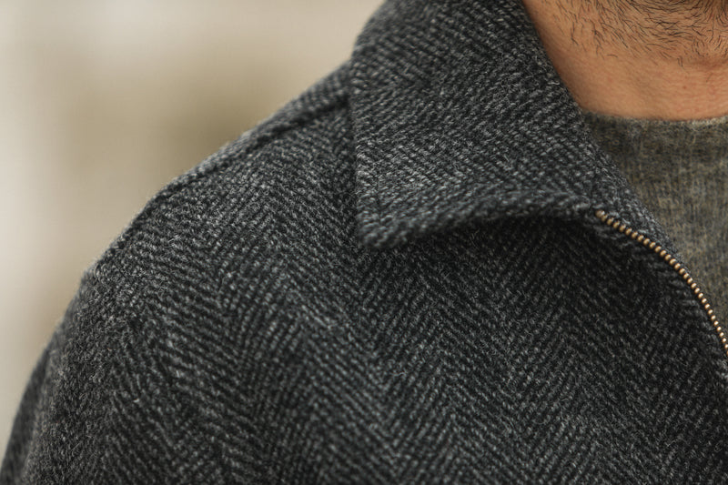 Veste Aviator Laine Chevrons - Grey