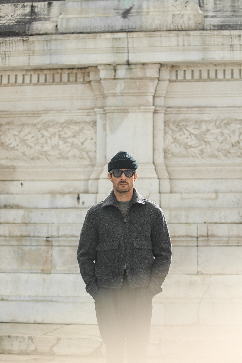 Veste Aviator Laine Chevrons - Grey