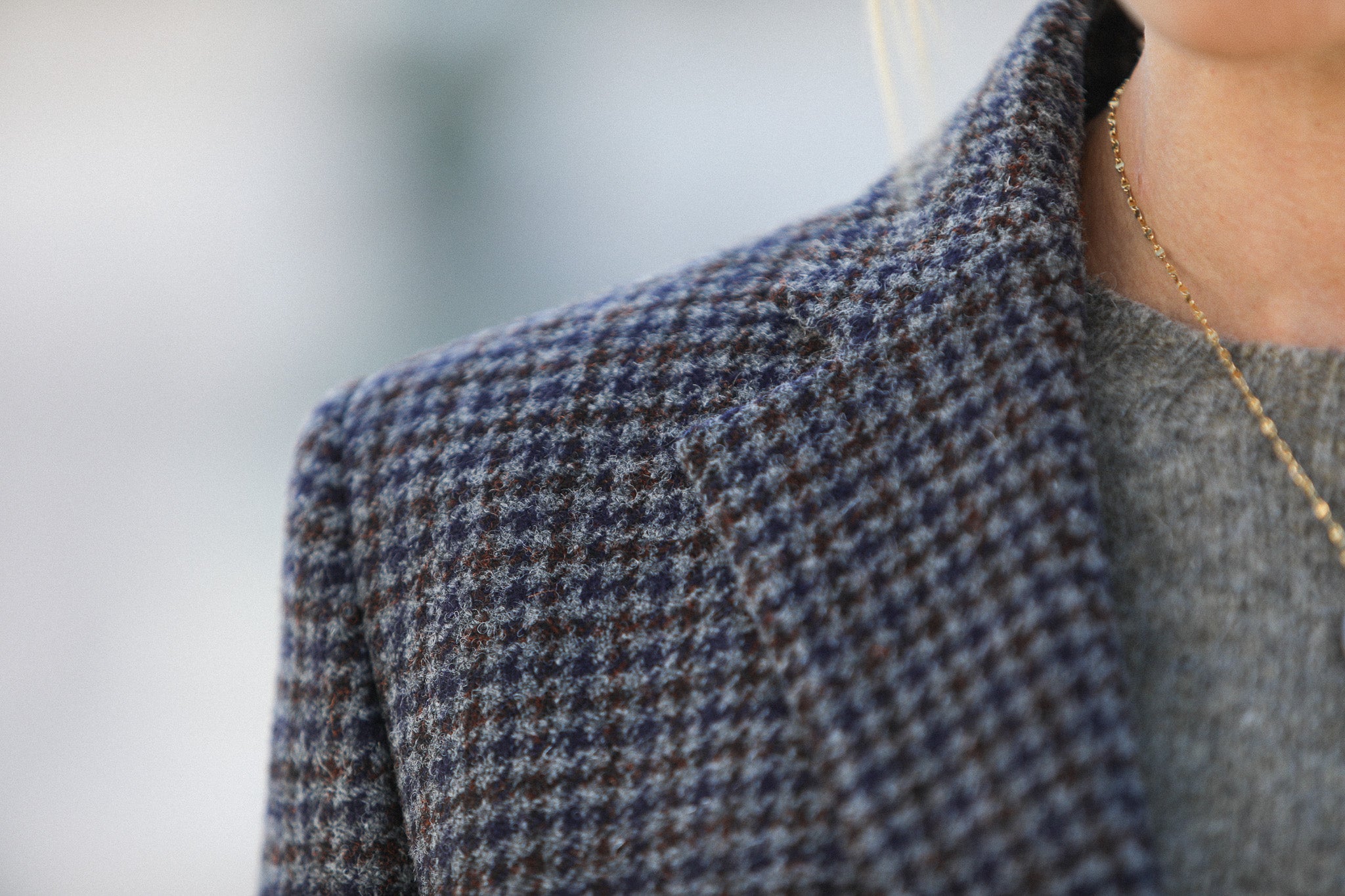 Boy Blazer Pied De Poule Gris Bleu