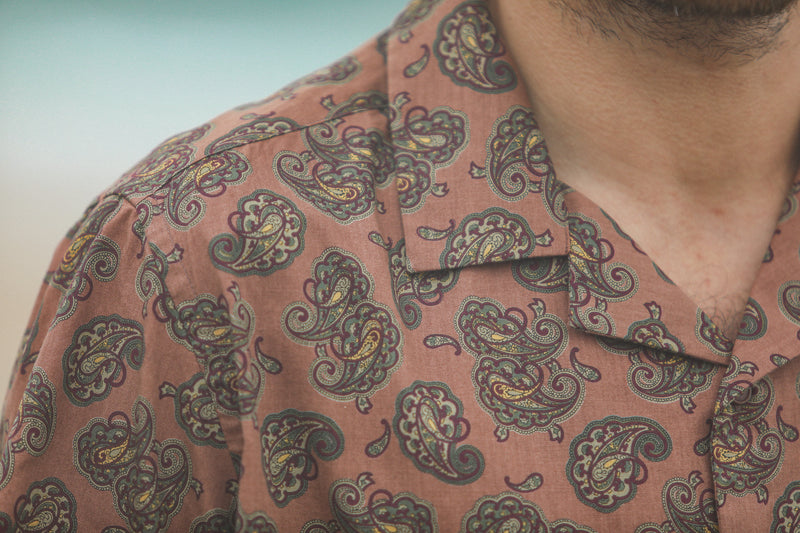 Modern Camp Collar Japanese Paisley Pink