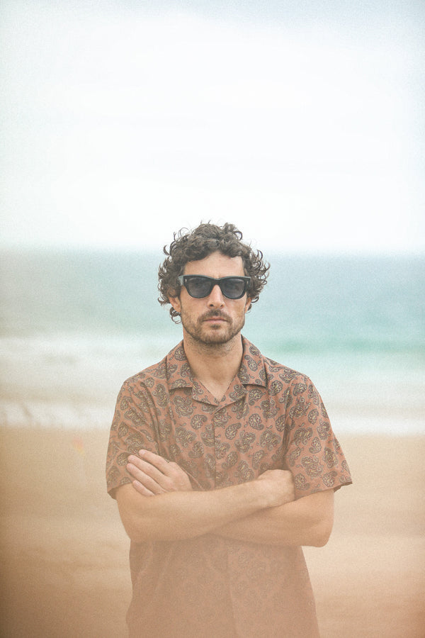 Modern Camp Collar Japanese Paisley Pink