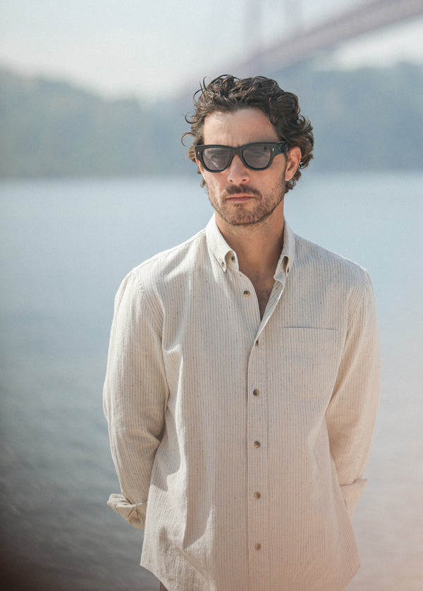 Chemise Japan Stripes Beige - Retro Fit