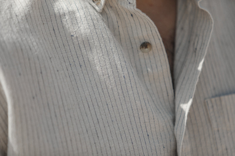 Chemise Japan Stripes Beige - Retro Fit