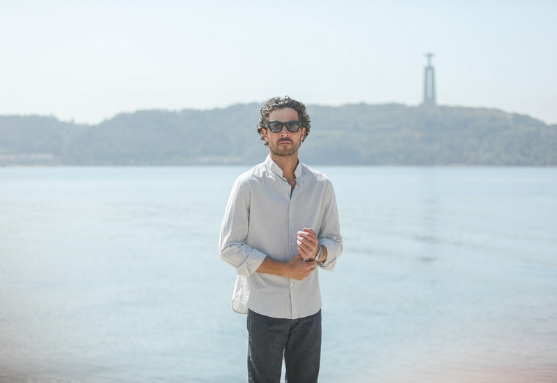 Chemise Oxford Rayée Crème à Rayures - Col Inversé