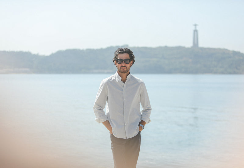 Chemise Oxford Rayée Crème à Rayures - Col Inversé