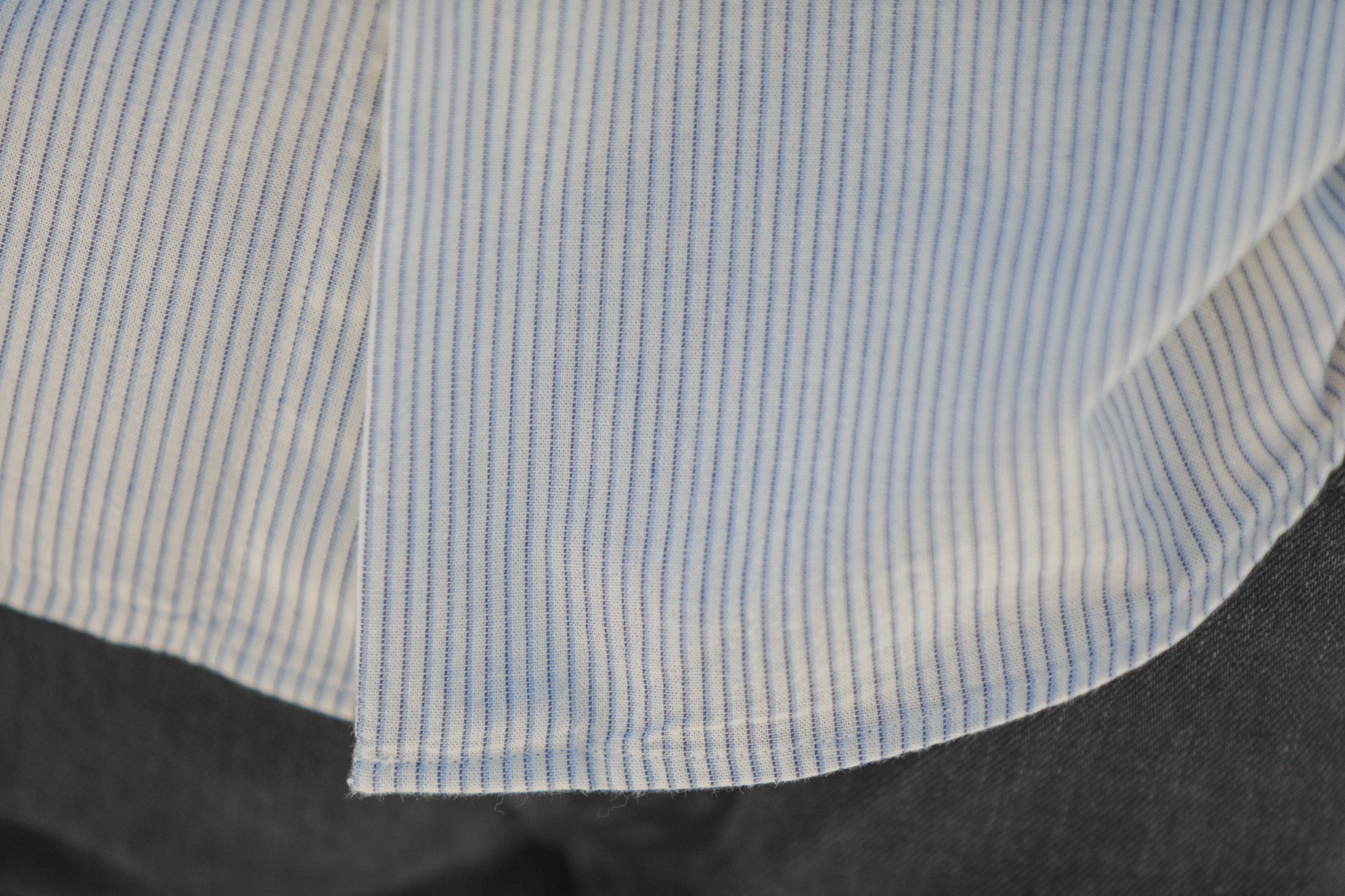 Chemise Oxford Rayée Crème à Rayures - Col Inversé