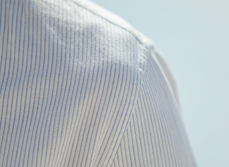 Chemise Oxford Rayée Crème à Rayures - Col Inversé