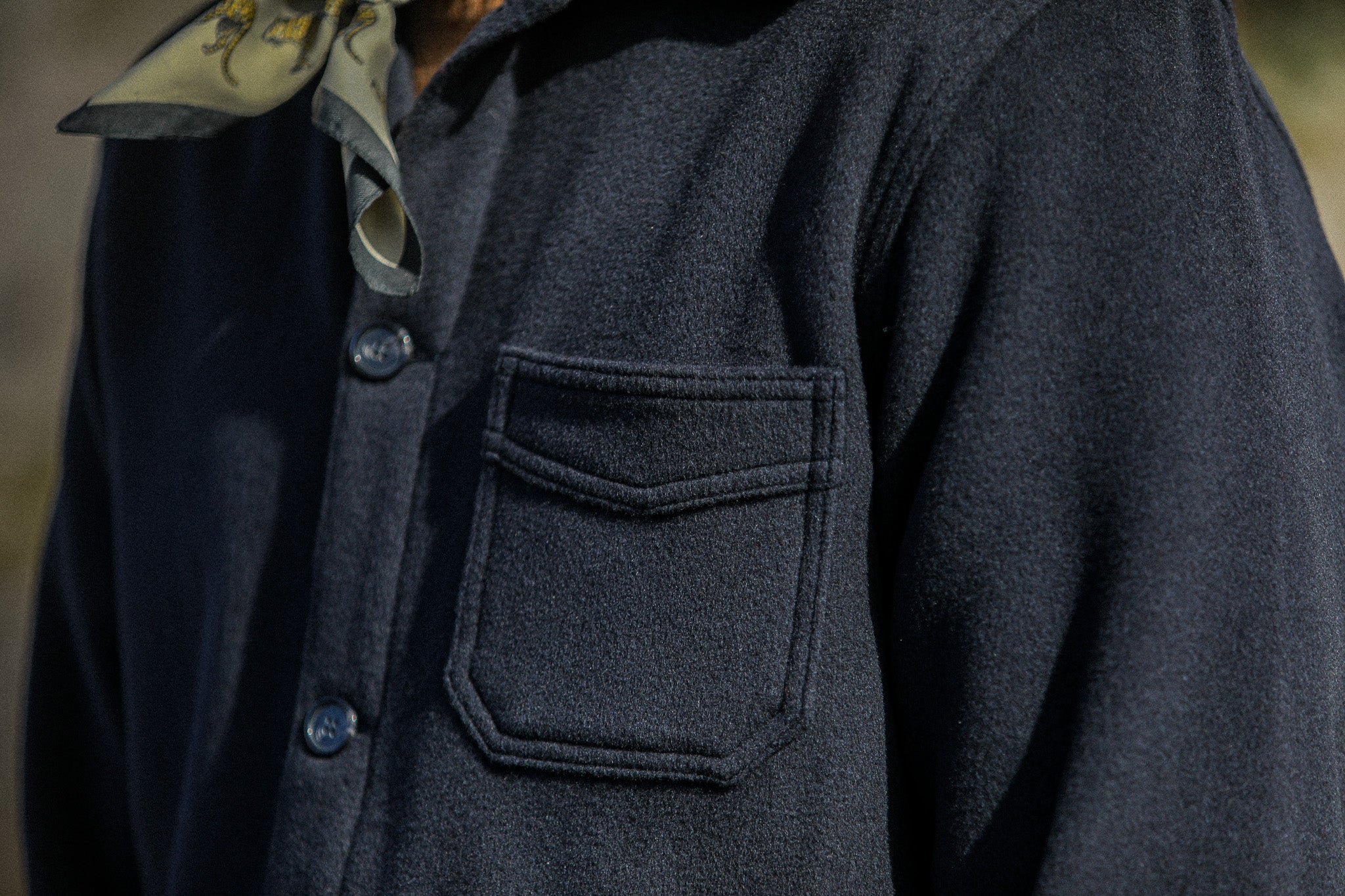 Veste Worker Laine & Cachemire Navy