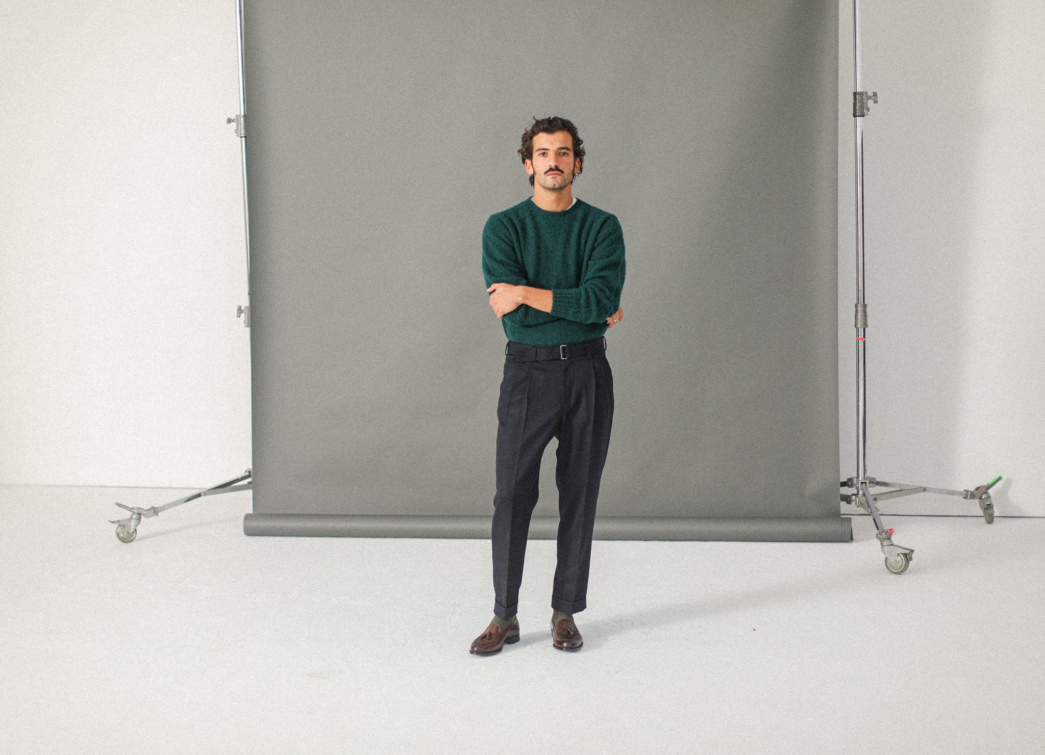 Pantalon Flanelle à double pinces - Marine