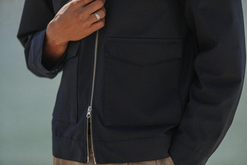 Blouson Technique Imperméable Aviator Navy