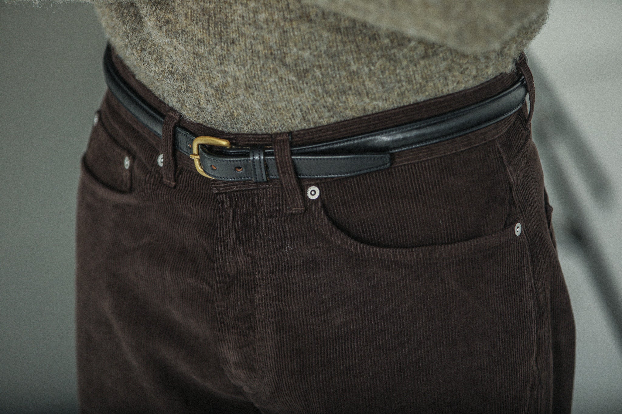 Jean Velours Olive-Brown -  Comfort Fit