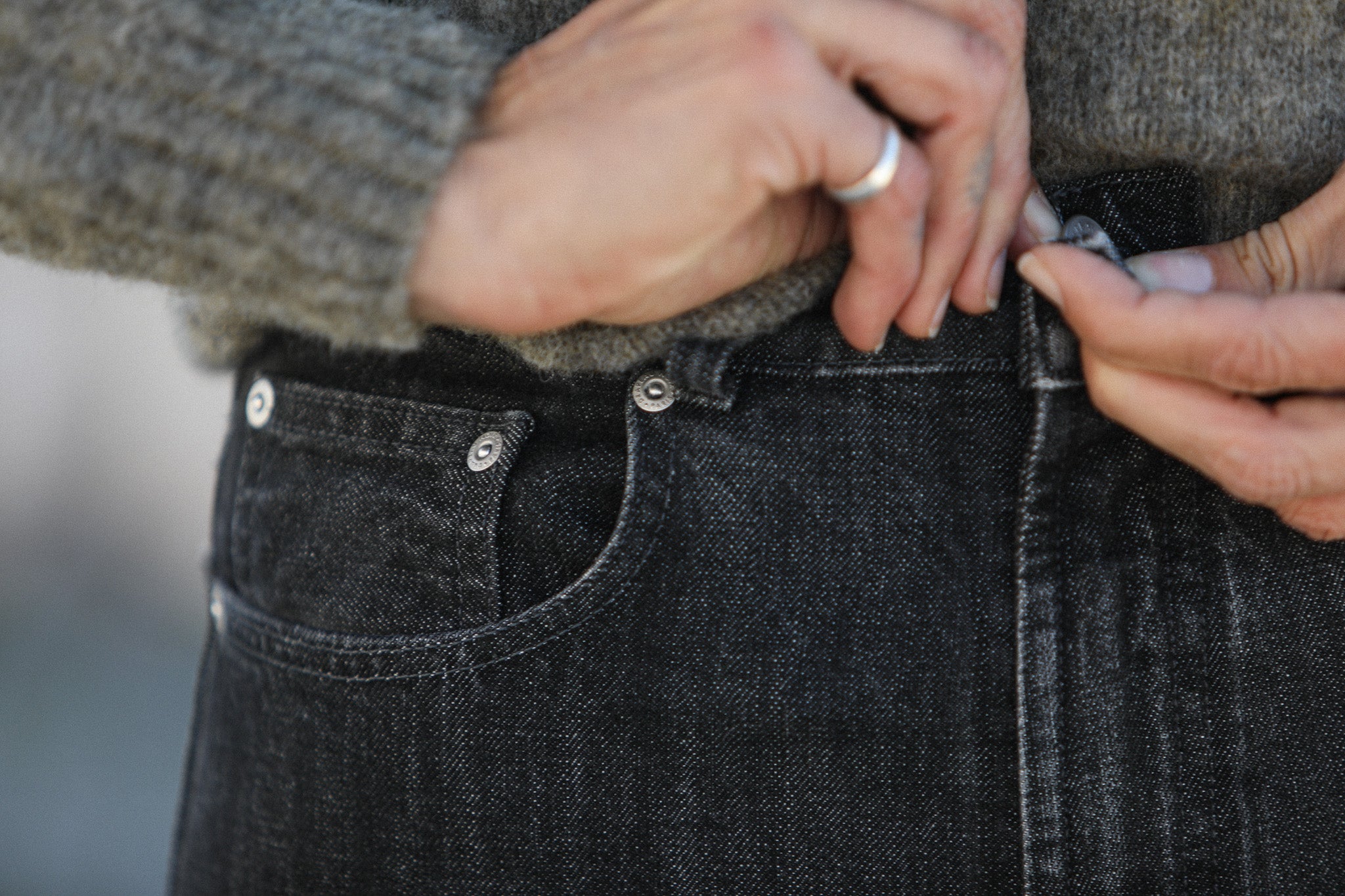 Jean Japanese Black Stonewash - Wide Leg Fit