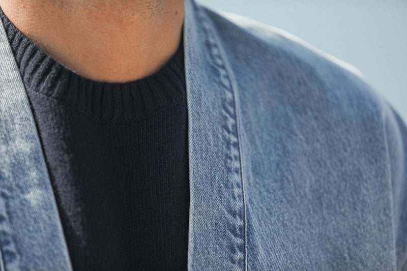 Veste Kimono Denim Japonais Bleached