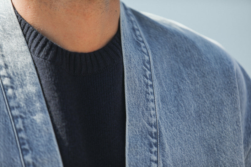 Veste Kimono Denim Japonais Bleached