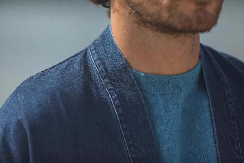 Veste Kimono Denim Japonais Stonewash