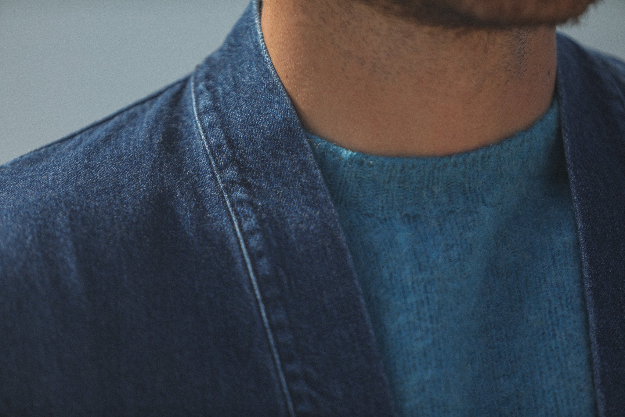 Veste Kimono Denim Japonais Stonewash