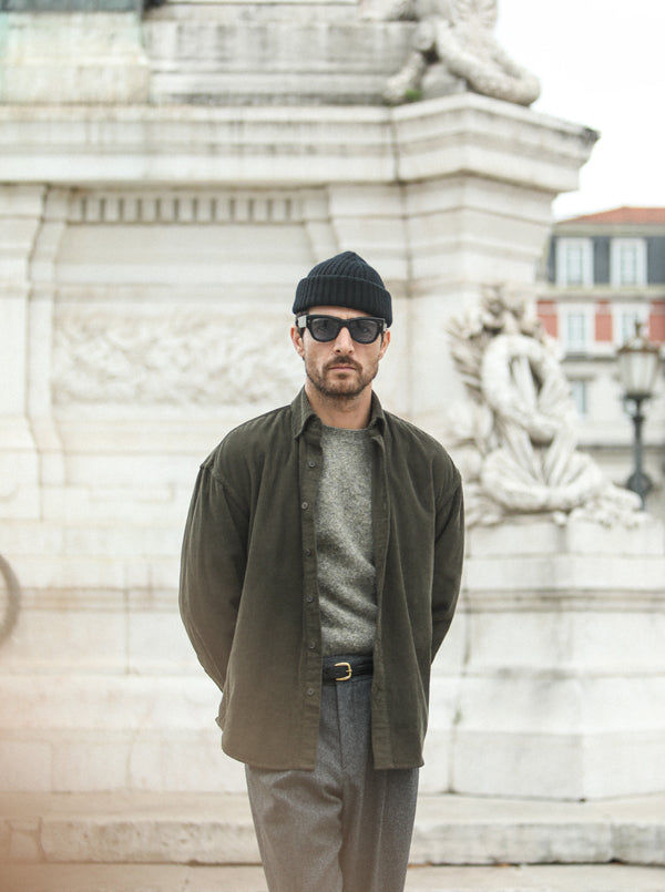 SOON - Surchemise Velours Khaki - New Modern Fit