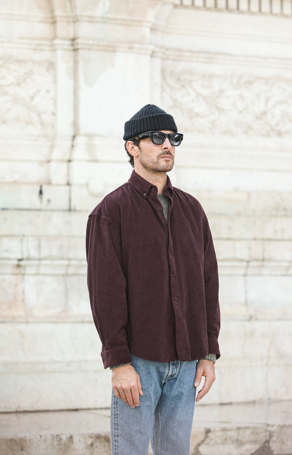 SOON - Surchemise Velours Purple - New Modern Fit