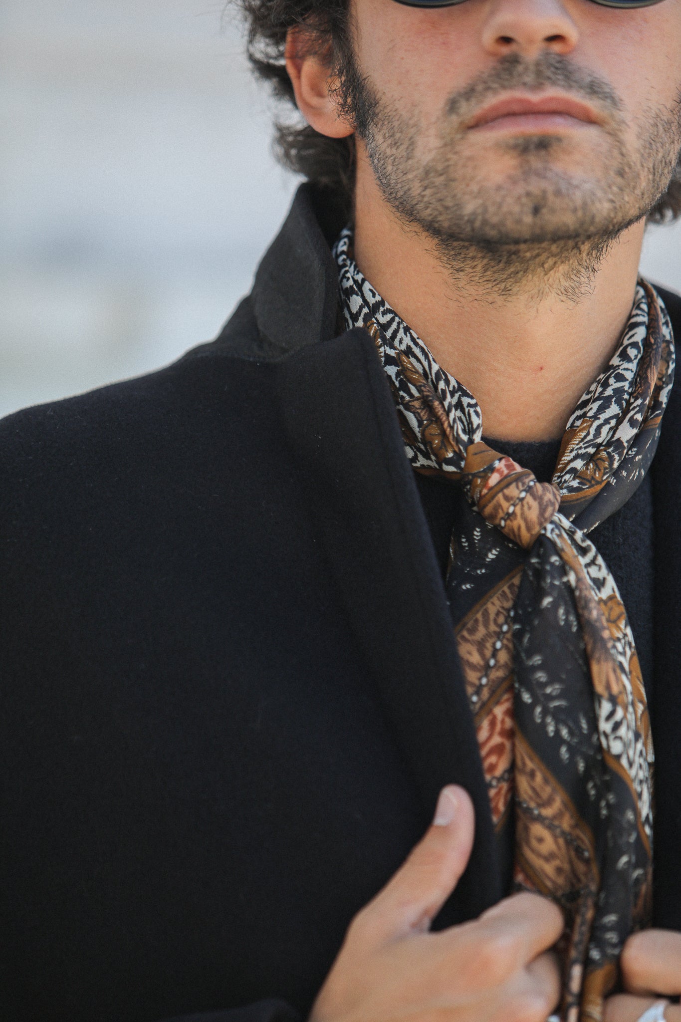 Manteau Long - Laine & Cachemire Noir - Coupe Classique Contemporaine