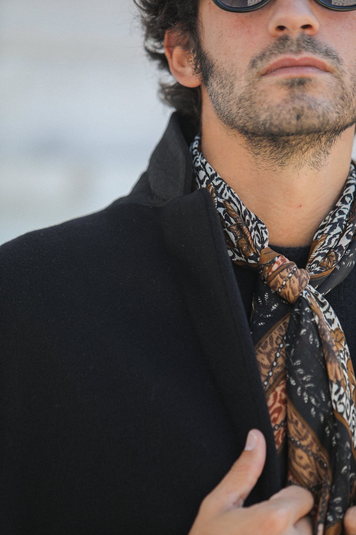 Manteau Long - Laine & Cachemire Noir - Coupe Classique Contemporaine