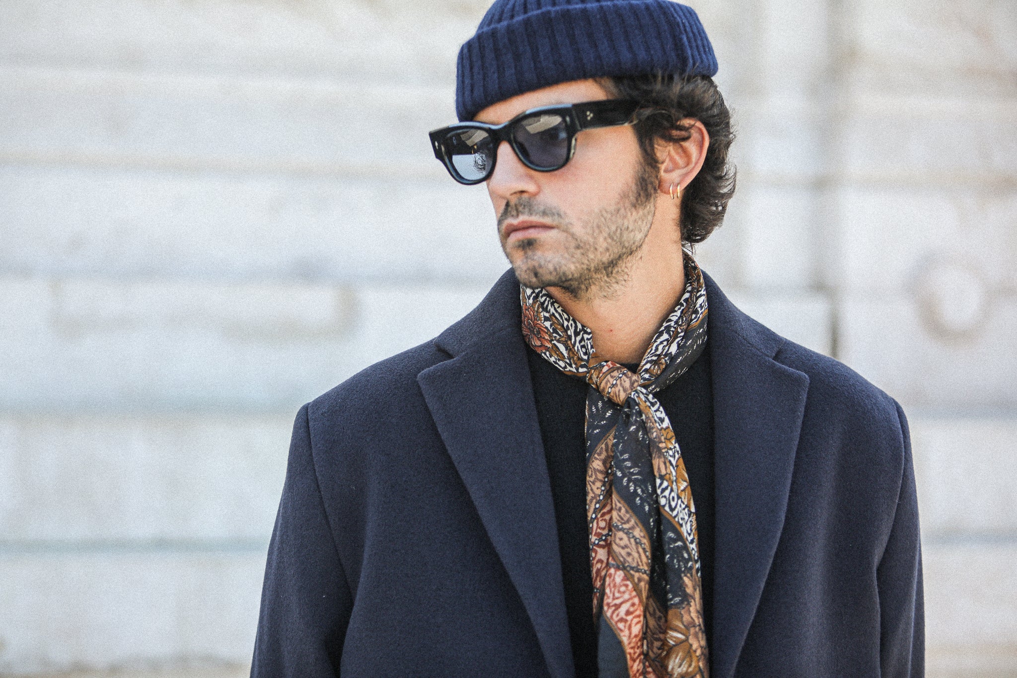 Manteau Long - Laine & Cachemire Navy