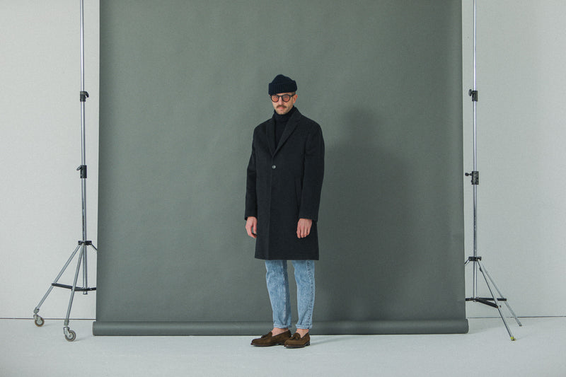 Manteau Long Laine & Cachemire Navy